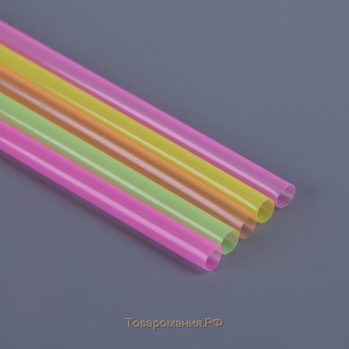 Трубочки одноразовые для коктейля, 0,5×21 см, 50 шт, с гофрой, цвет микс