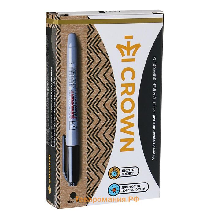 Маркер перманентный Crown Multi Marker Super Slim, 1.0 мм, пулевидный, чёрный