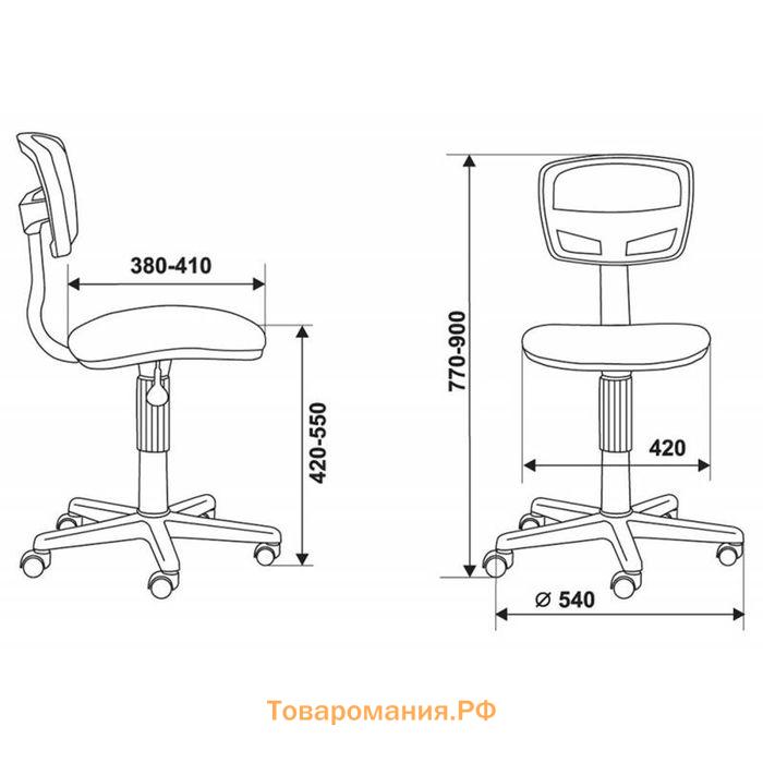 Кресло «Бюрократ» CH-299NX/15-21, 420×410×900 мм, спинка сетка, цвет чёрный
