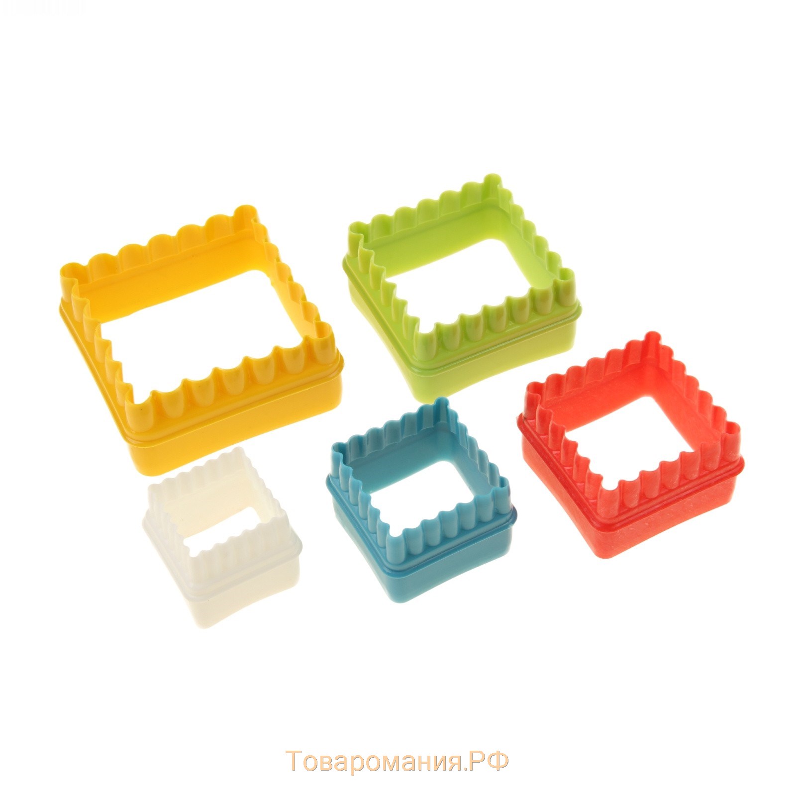 Набор форм для печенья «Квадрат», 5 предметов, 8×8×3,5 см, цвет МИКС
