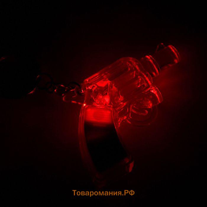 Фонарик свет на кольце "Револьвер" МИКС мигает 6,5х4,5х1,5 см