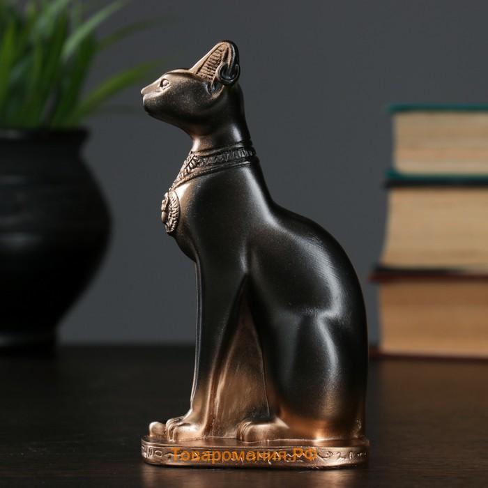 Фигурка гипс «Кошка египетская», бронза, 7×14×5 см