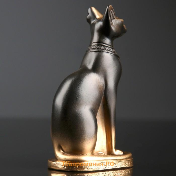 Фигурка гипс «Кошка египетская», бронза, 7×14×5 см