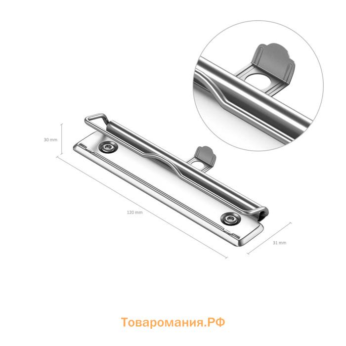 Планшет с зажимом А4, 2 мм, ErichKrause Standard, бумвинил, зеленый