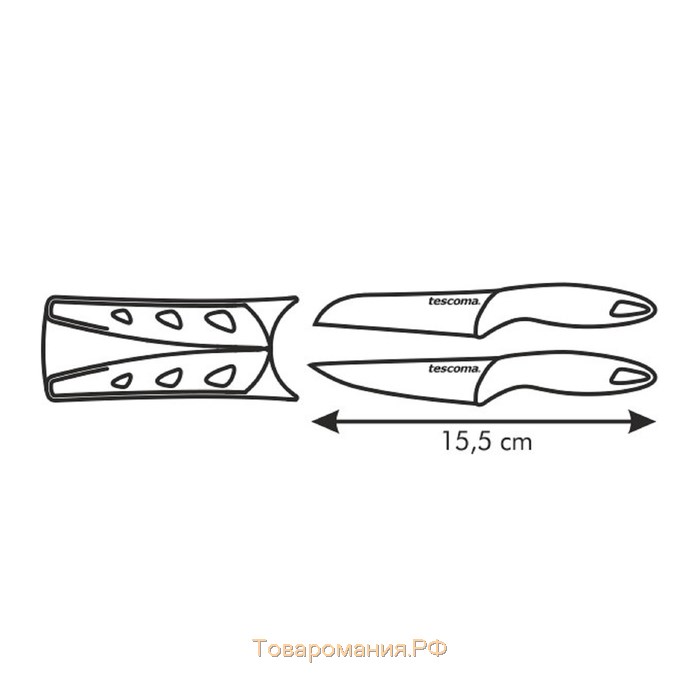 Мини-ножи Tescoma Presto, 6 см, 2 шт, цвет МИКС