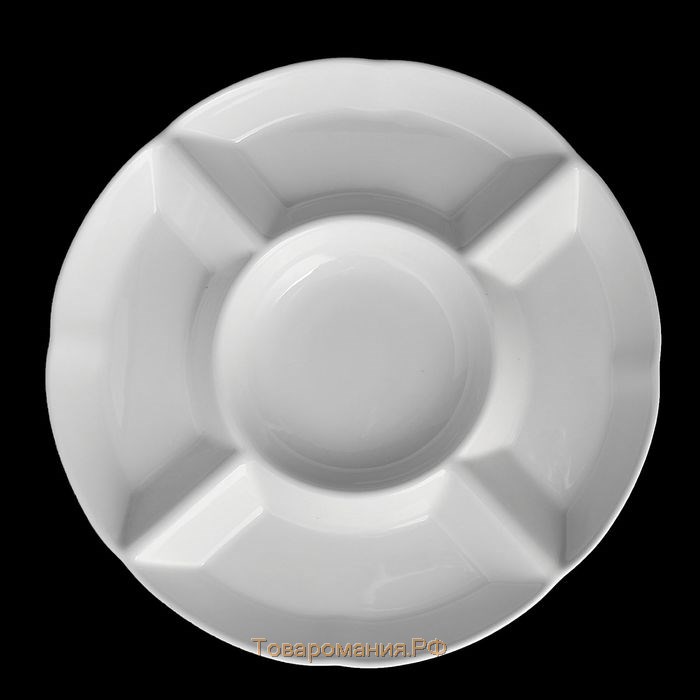 Менажница фарфоровая 5 ячеек Wilmax, d=24,5 см, цвет белый
