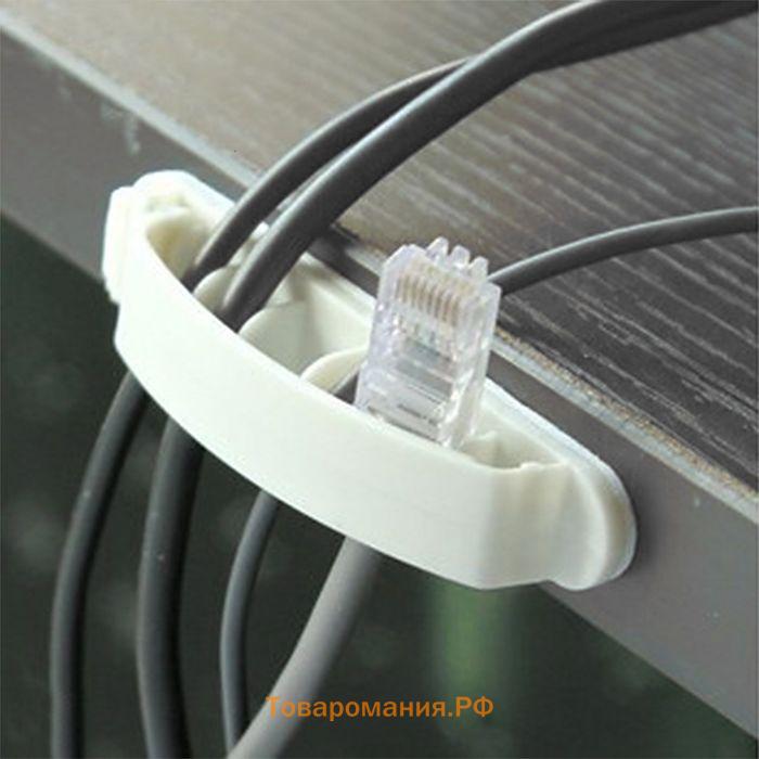 Держатели для проводов, набор 3 шт., пластик, белые