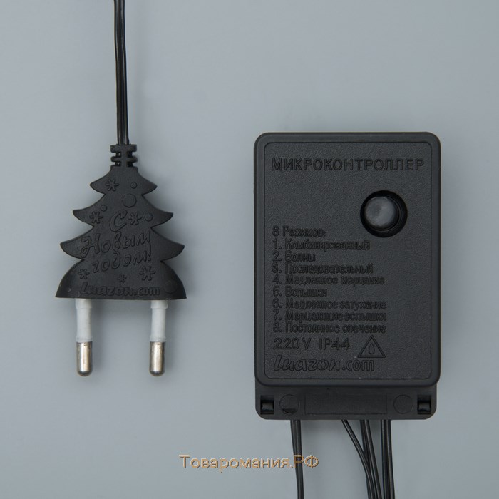 Гирлянда "Сеть" 2 х 2 м , IP20, тёмная нить, 224 LED, свечение жёлтое, 8 режимов, 220 В