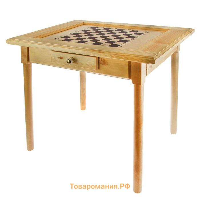 Шахматный стол деревянный, с ящиком, размер 80×60×72 см