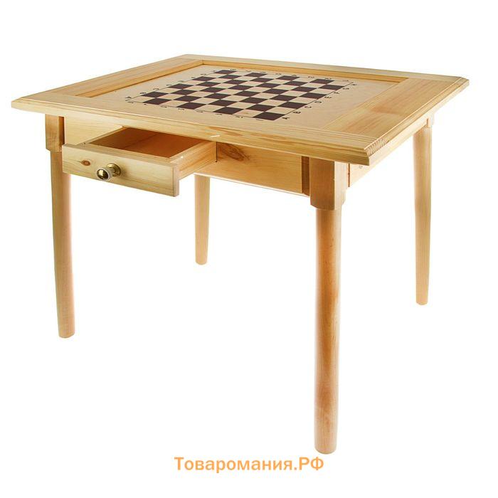 Шахматный стол деревянный, с ящиком, размер 80×60×72 см
