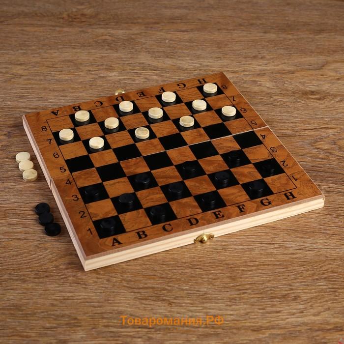 Шахматы нарды шашки «Цейтнот», 3 в 1, классические, 24×24 см