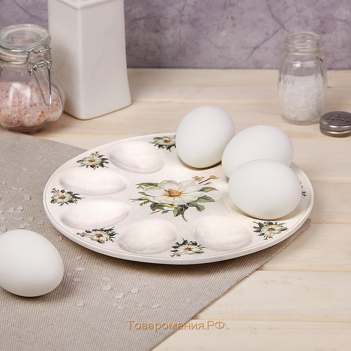 Подставка фарфоровая для яиц «Цветы шиповника», d=20 см
