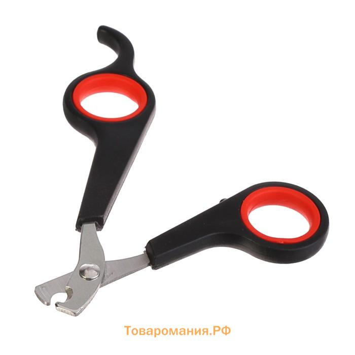 Ножницы-когтерезы с упором для пальца, 12 х 6 х 0,5 см, эконом, микс цветов