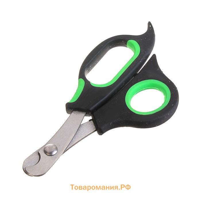 Ножницы-когтерезы средние с упором для пальца, 12 х 4,5 х 1,4 см, эконом, микс цветов