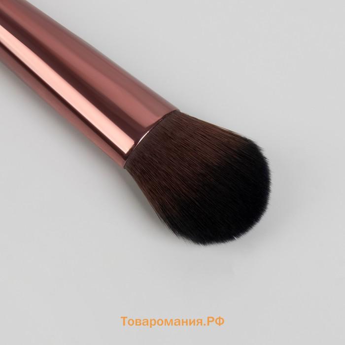 Кисть для макияжа Brush WOOD, 18 (±1) см, коричневая