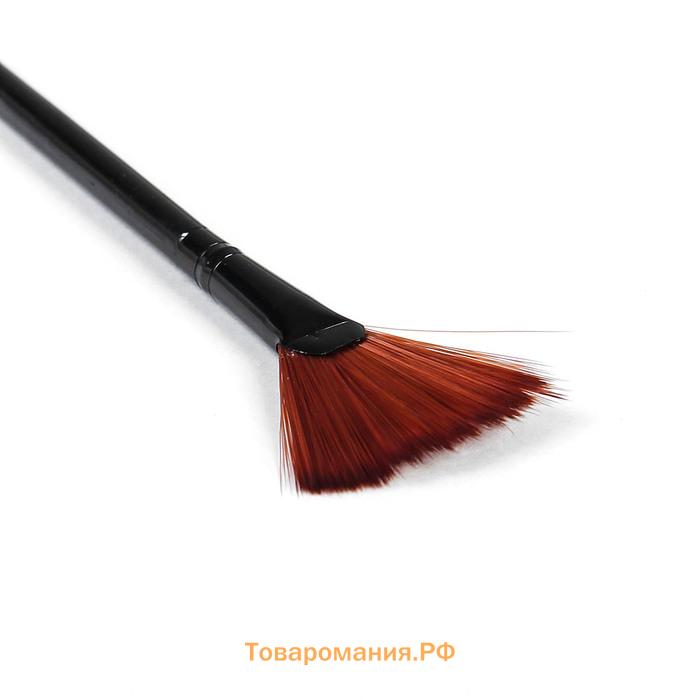 Кисть для макияжа, веерная, 17.5(±1) см, чёрная