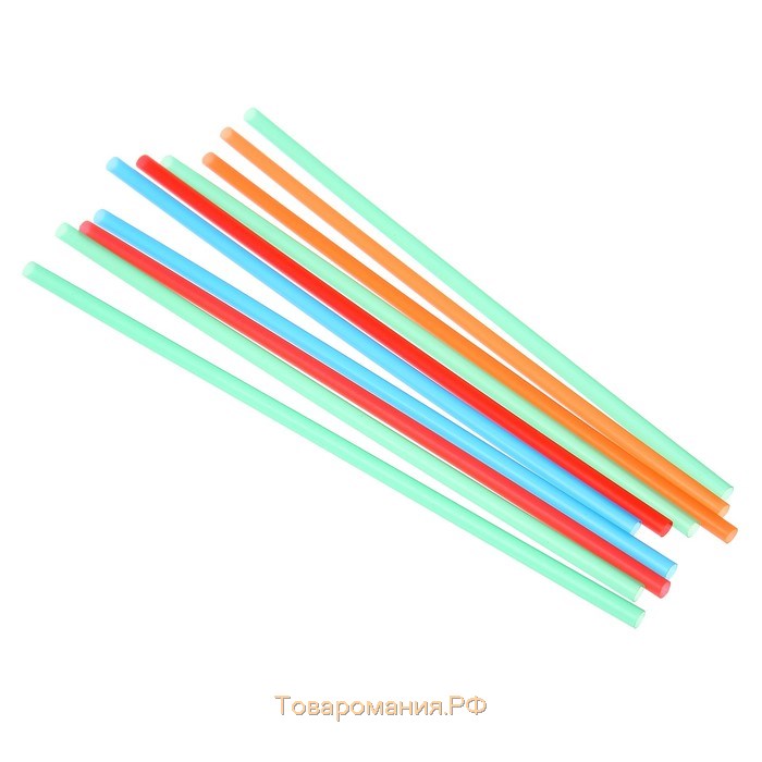 Трубочки одноразовые для напитков, 0,5×21 см, 100 шт, цвет микс
