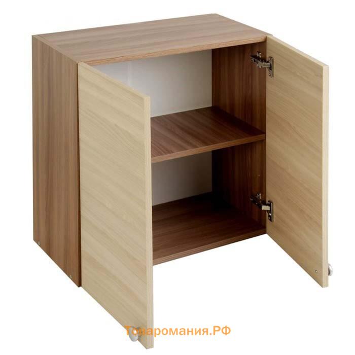 Шкаф навесной, 800×290×626 мм, цвет ясень шимо тёмный/ясень шимо светлый
