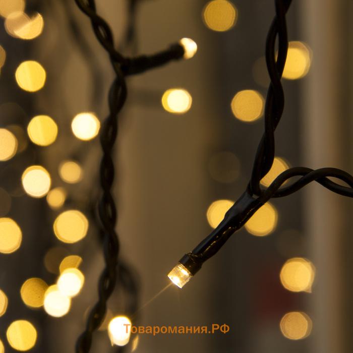 Гирлянда «Занавес» 2 × 6 м, IP44, УМС, белая нить, 1440 LED, свечение белое, мерцание, 220 В