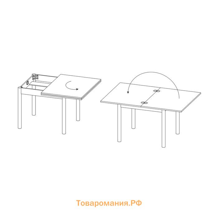 Стол кухонный раскладной «СОКОЛ, СО-1 м», 800(1200) × 600(800) × 770 мм, цвет белый