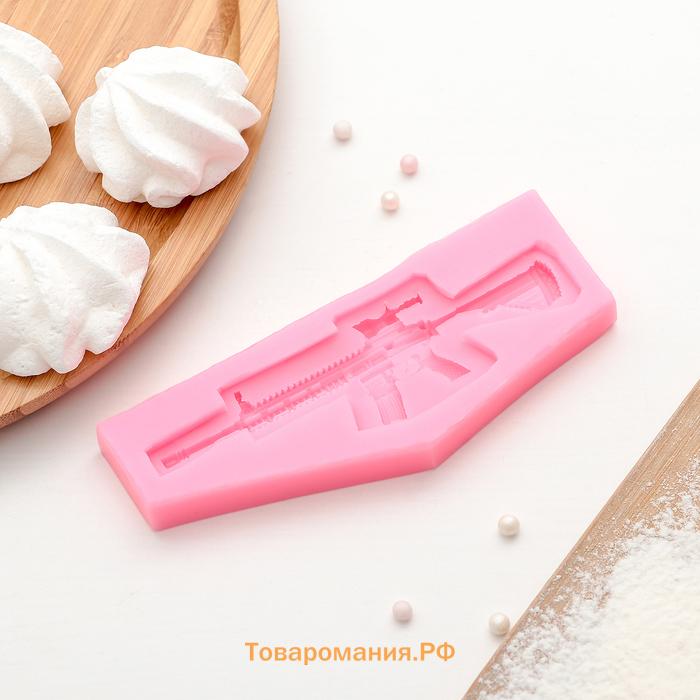 Молд для заливки «Автомат», силикон, 13.2×5.3 см, розовый