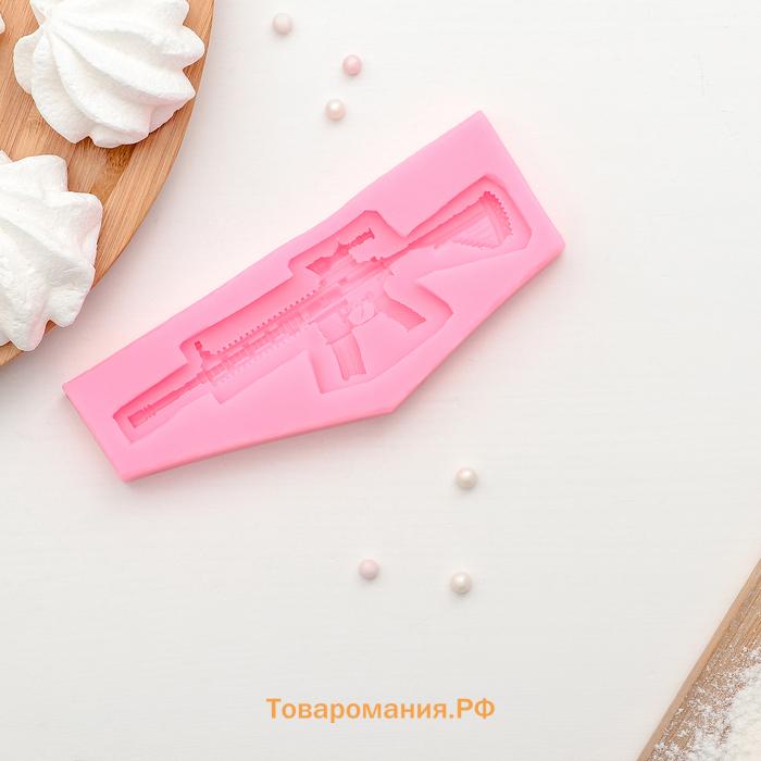 Молд для заливки «Автомат», силикон, 13.2×5.3 см, розовый