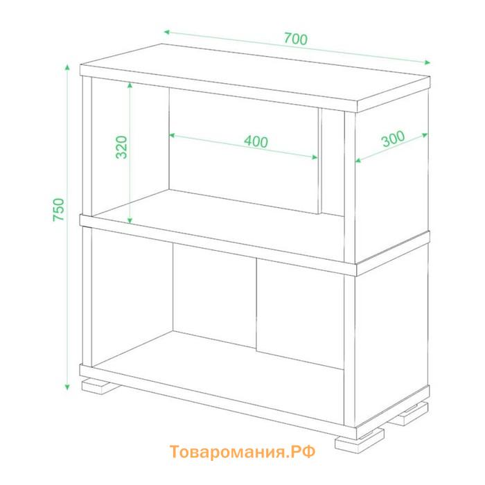 Стеллаж, 700 × 300 × 750 мм, цвет белый жемчуг