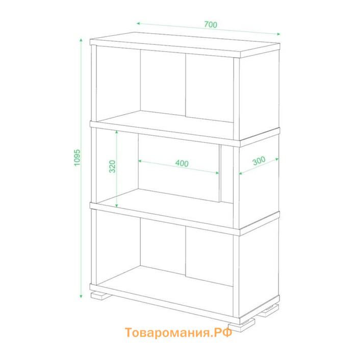 Стеллаж, 700 × 300 × 1100 мм, цвет нельсон