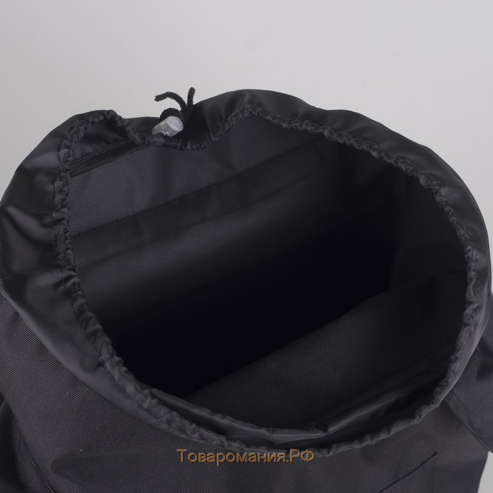 Рюкзак туристический 30 л, отдел на шнурке,3 наружных кармана, цвет чёрный