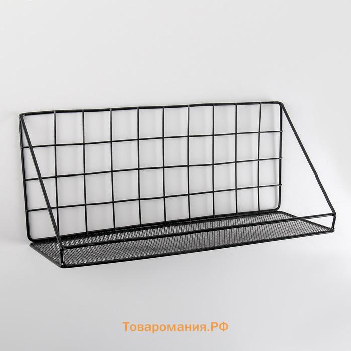 Полка для кухни  «Лофт», 35×12×15.5 см, чёрная