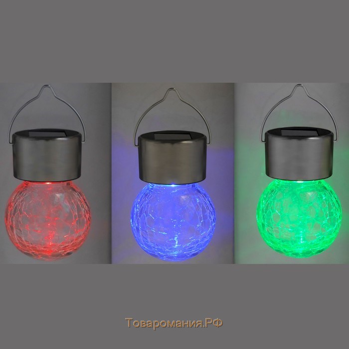 Садовый светильник на солнечной батарее «Лампочка», 6×9 см, 1 LED, свечение тёплое белое