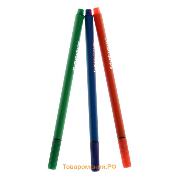 Набор ручек капиллярных 24 цвета, 0.4 мм, ErichKrause, линия 0,4 мм, трехгранный корпус, игольчатый узел, блистер