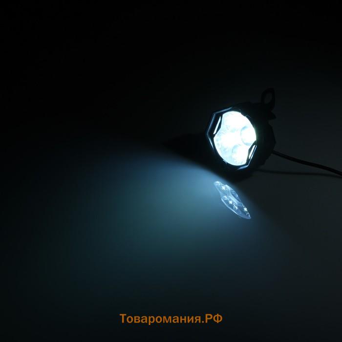 Фара cветодиодная для мототехники, 4 LED, IP67, 3 Вт, направленный свет, набор 2 шт