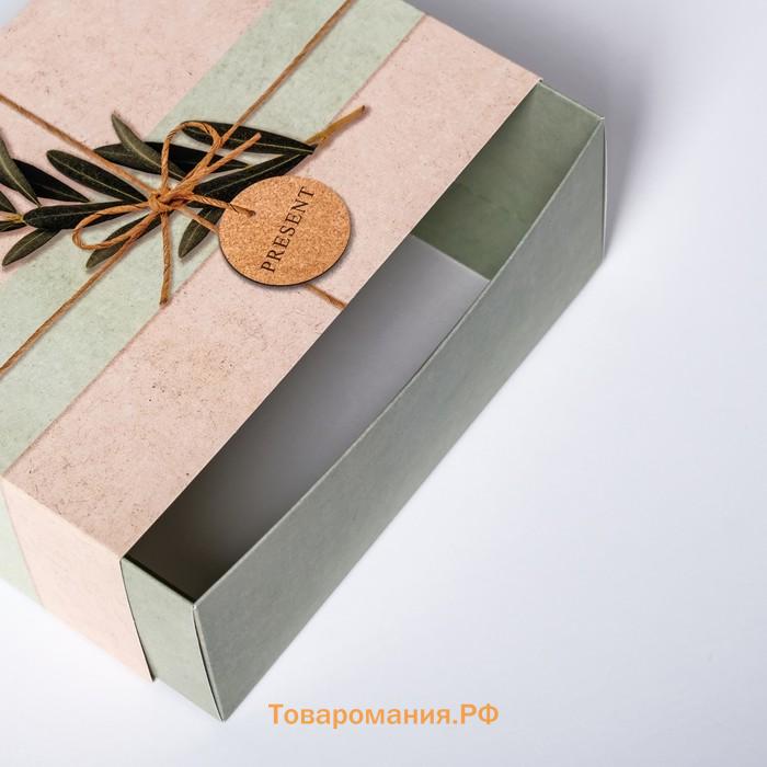 Коробка подарочная складная, упаковка, «Эко стиль», 20 х 15 х 8 см