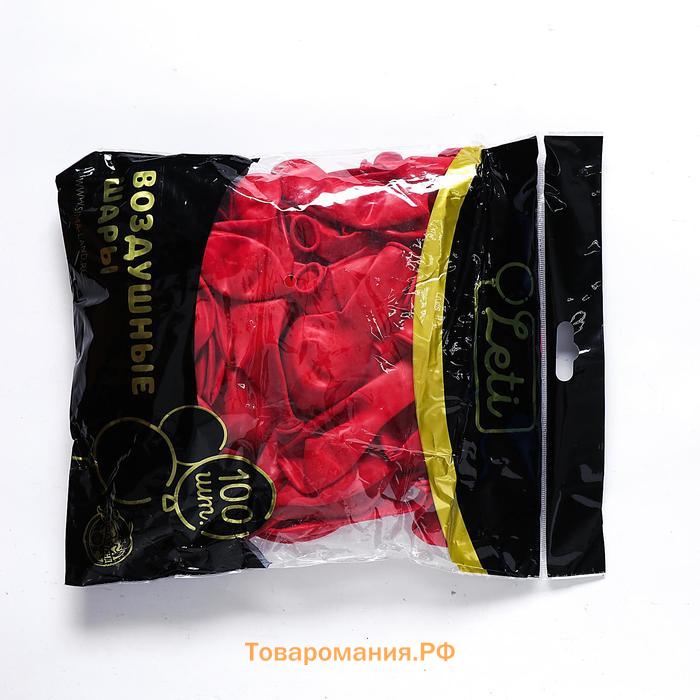 Воздушные шары латексные 10", 100 шт., красные