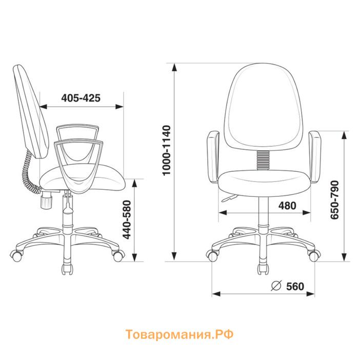 Кресло «Бюрократ» CH-1300N/3C11, 560×425×1000(1140) мм, цвет чёрный