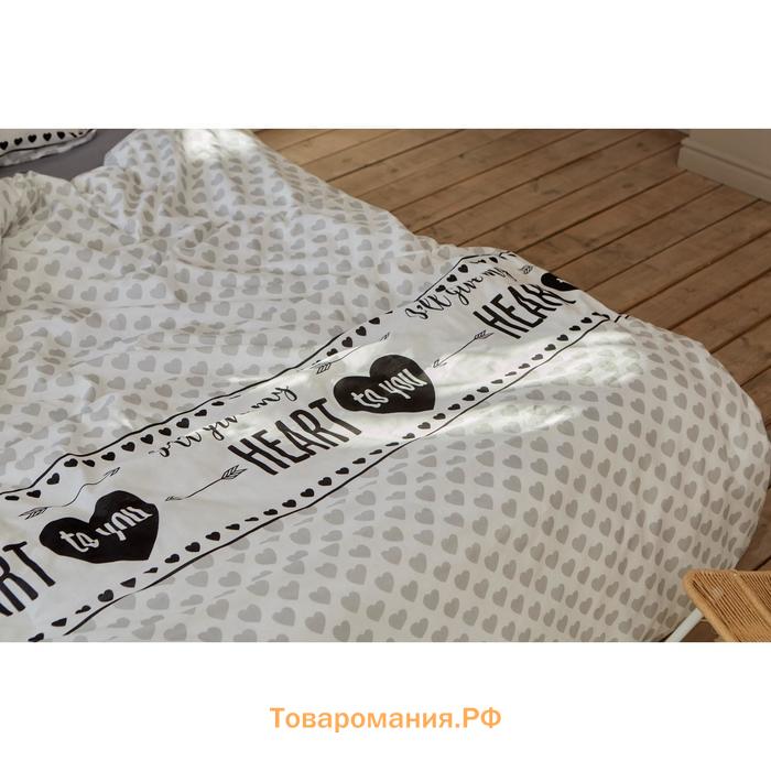 Постельное белье "" 1.5 сп My heart 143*215 см, 150*214 см, 70*70 см -2 шт, бязь