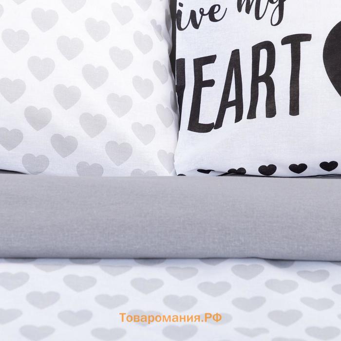 Постельное белье "" 1.5 сп My heart 143*215 см, 150*214 см, 70*70 см -2 шт, бязь