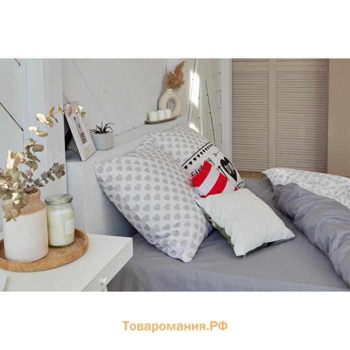 Постельное белье "" 1.5 сп My heart 143*215 см, 150*214 см, 70*70 см -2 шт, бязь