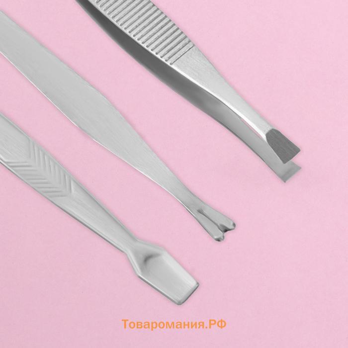 Набор маникюрный «Рептилия», 8 предметов, в футляре, коричневый