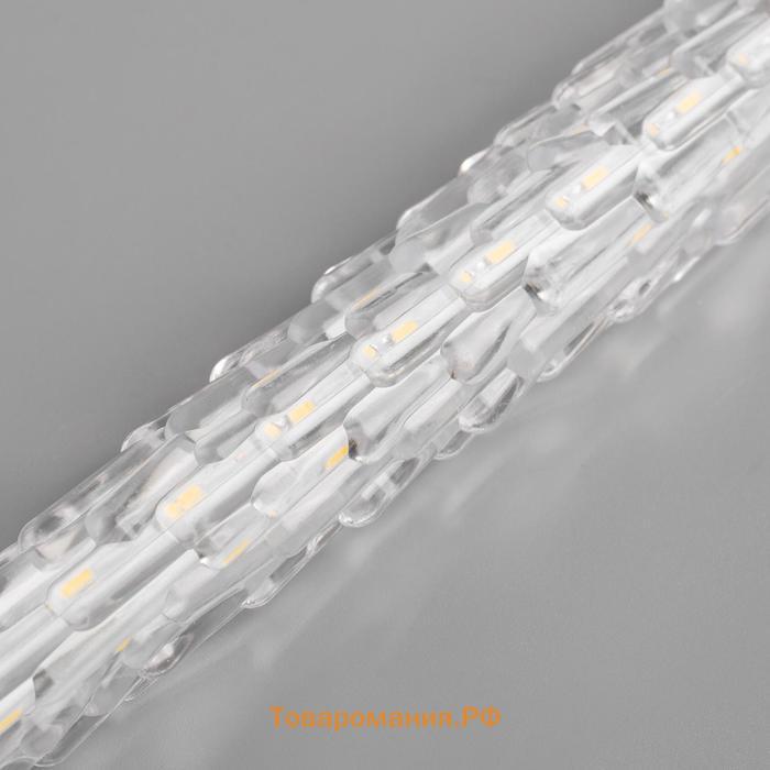 Гирлянда «Сосульки рифленые» 2.5 × 0.3 м, IP65, прозрачная нить, 192 LED, свечение мульти с эффектом стекания, 12 В