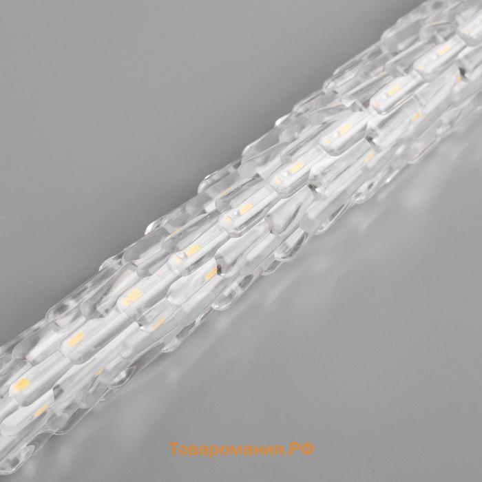 Гирлянда «Сосульки рифленые» 2.5 × 0.3 м, IP65, прозрачная нить, 192 LED, свечение синее с эффектом стекания, 12 В