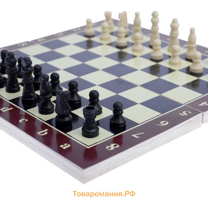 Классические деревянные шахматы «Тонт», 24×24 см, доска и фигуры из пластика.