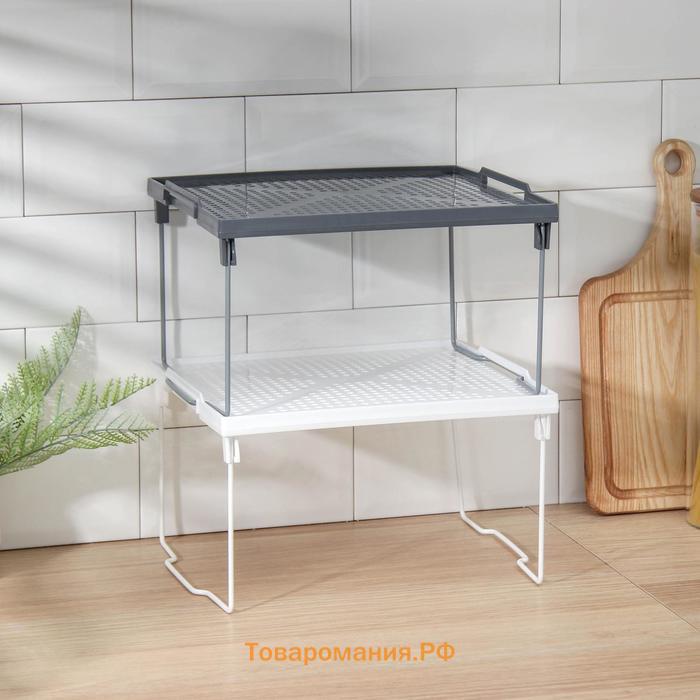 Подставка на металлических ножках «Лофт», 29.5×26×17.2 см, белая