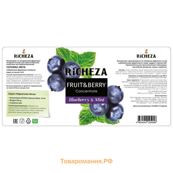 Концентрат RiCHEZA «Черника - Мята», 1000 г