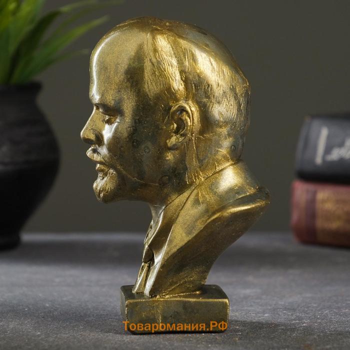 Бюст «В.И. Ленин», фигурка гипс, под латунь, 15×10×8 см