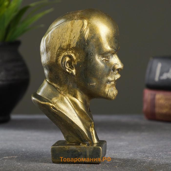 Бюст «В.И. Ленин», фигурка гипс, под латунь, 15×10×8 см