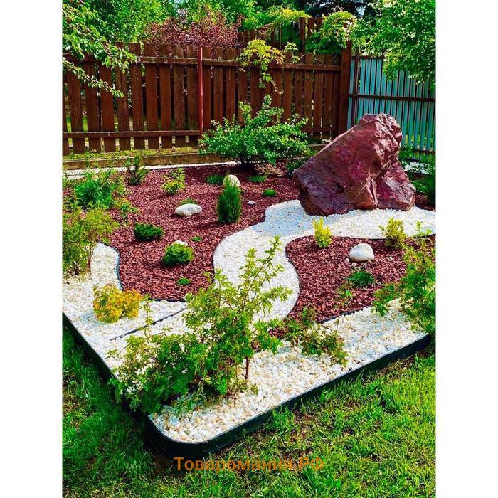 Бордюр садовый, пластиковый, h = 78 мм, 8 м, 32 колышка, «ГеоПластБорд»