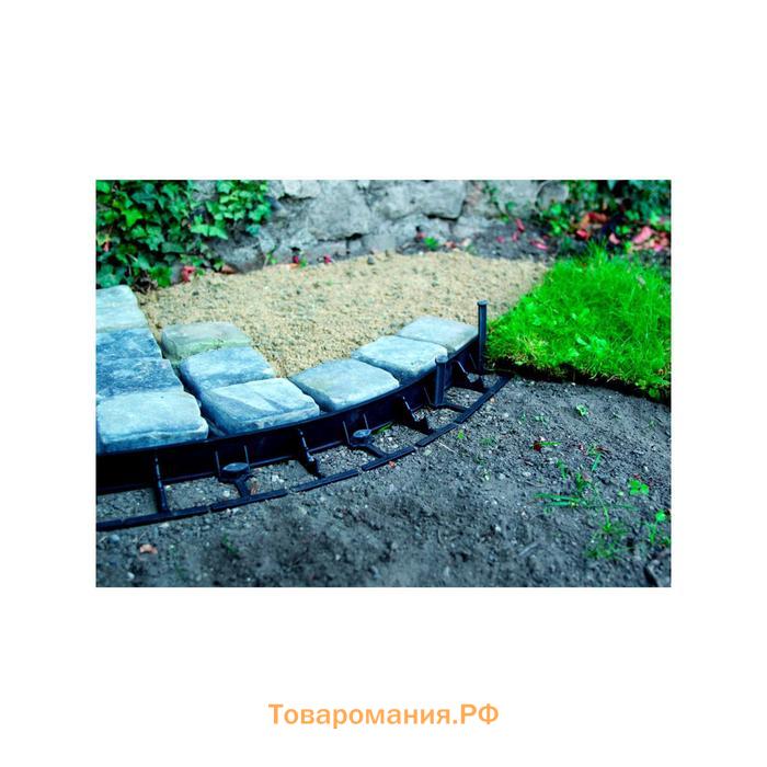 Бордюр садовый, пластиковый, h = 78 мм, 8 м, 32 колышка, «ГеоПластБорд»