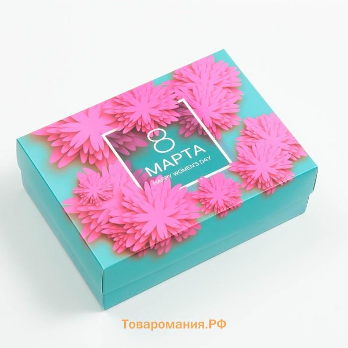 Коробка подарочная, крышка-дно, сборная «8 марта», 21×15×7 см